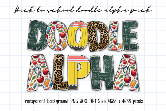 Download Back to School Leopard Doodle Alphabet - Doodle Collection