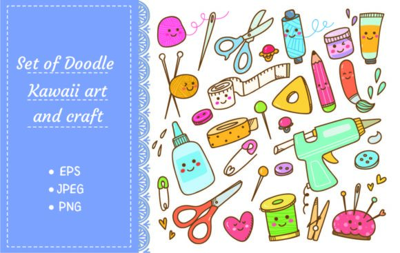 Download Art and Craft Supplies Doodle, DIY Tools - Doodle Collection