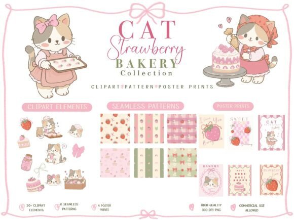 Download Cat Strawberry Bakery Collection - Premium Resources