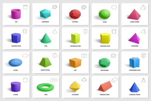 Download Realistic 3D Geometric Shapes - Geometric shapes Collection