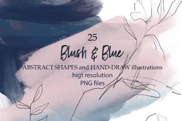 Download Blush &amp;blue Abstract Shapes and Plants - Plant Collection
