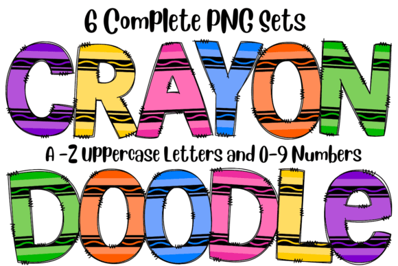 Download Back to School Crayon Doodlee Alphabet - Doodle Collection
