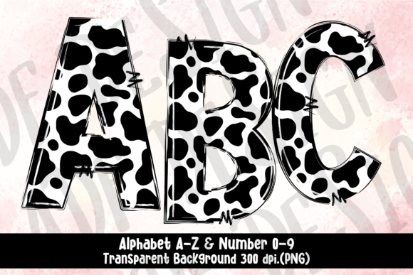 Download Cow Print Doodle Alphabet Clip Art PNG - Doodle Collection